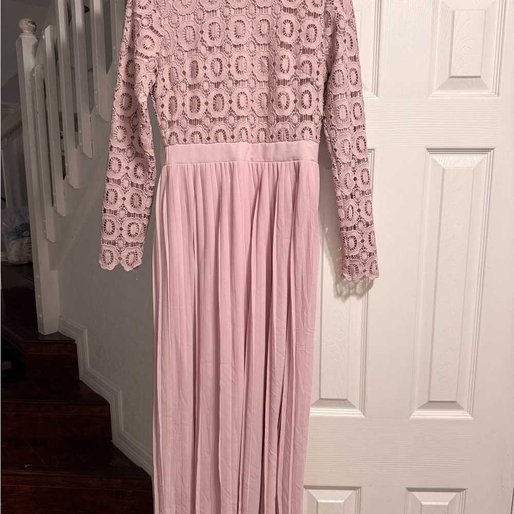 Dainty Jewells Blush Lace Long Sleeve Dress